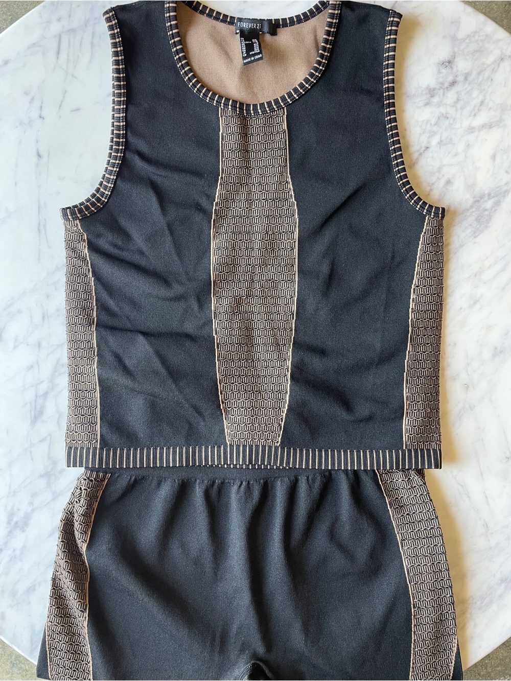 NWOT Forever 21 Black & Taupe Tank and Pants Set - Picture 10 of 12